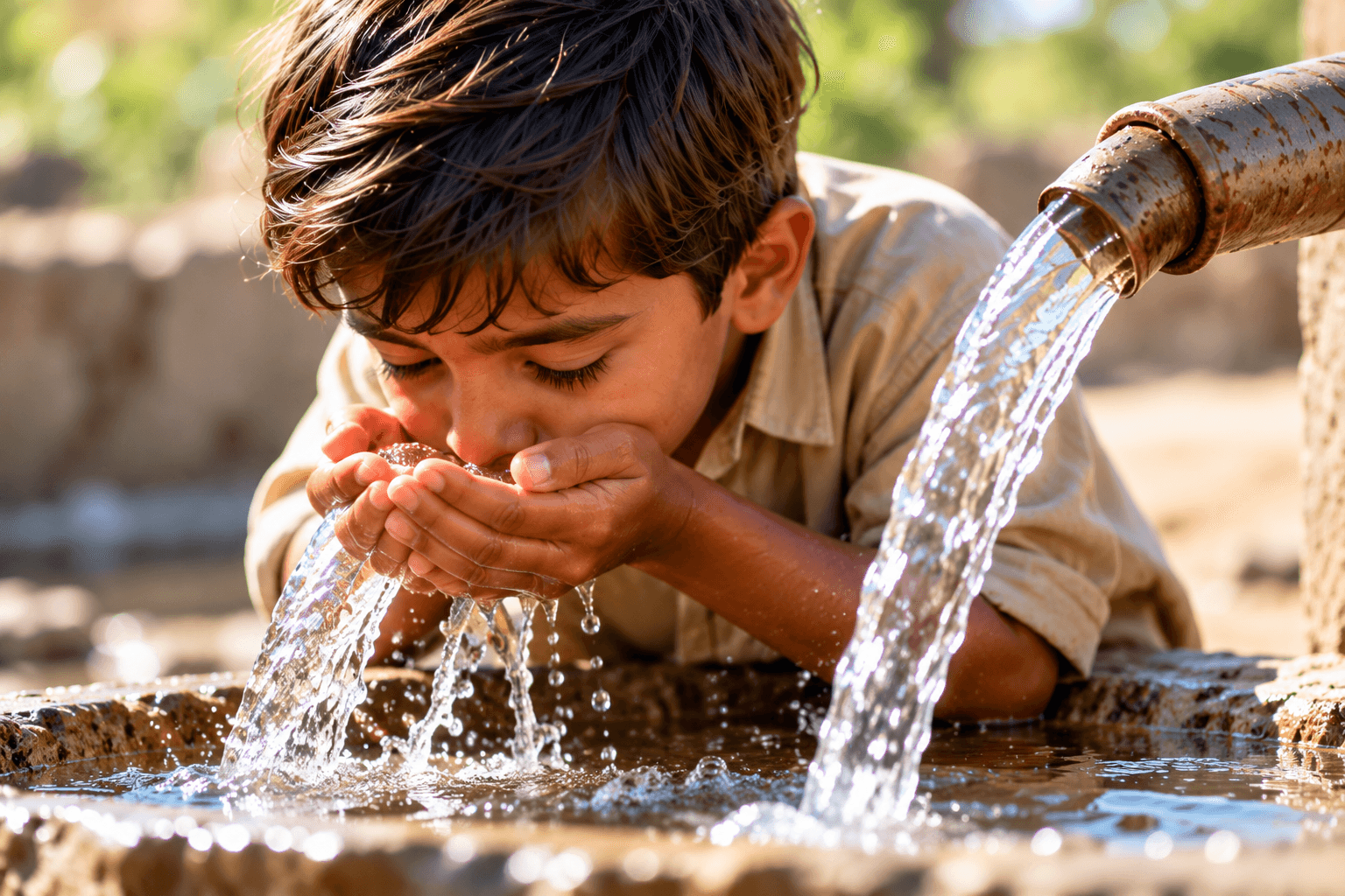 Child accessing water