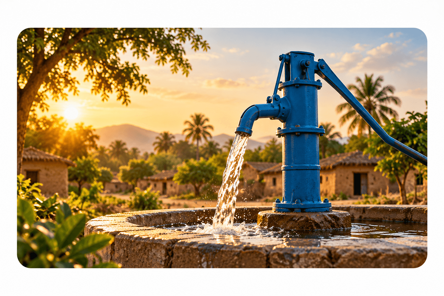 Household water pump providing clean water